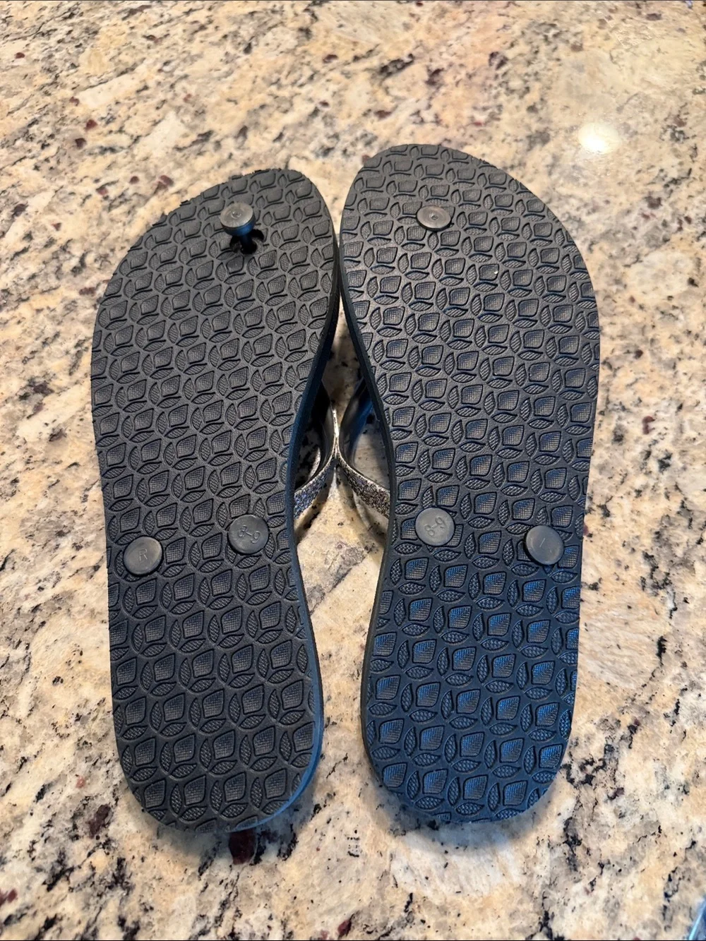 Reef Women’s Black Sandals with Silver Glitter Straps